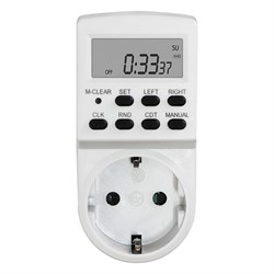 Розетка с таймером (недельная электронная), FERON TM24, IP20, 230V, 3600Вт/16А цвет белый, 100*45*79 23257 - фото 81320