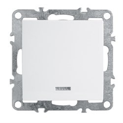 Выключатель 1-клавишный c индикатором (механизм), серия Эрна, PSW10-9101-01, белый 39309 - фото 81340