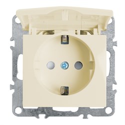 Розетка 1-местная с/з с крышкой (механизм), серия Эрна, PST16-9112-02, слоновая кость 39330 - фото 81428