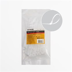 Хомут нейлоновый 2,5x100 мм, d пучка max 22 мм, нагрузка 8 кг, белый, NYCT25-100 (100шт в упак) 32771 - фото 81532