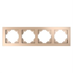 Рамка горизонтальная 4-местная, серия Катрин, GFR00-7004-02, шампань 39530 - фото 81791