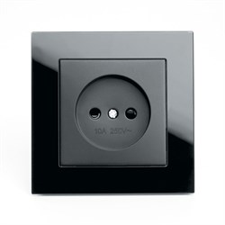 Розетка 1-местная с защитной шторкой б/з, 250В, 10А, серия Катрин,  GLS10-7009-05, черный 39512 - фото 81812