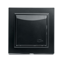 Розетка 1-местная с/з с крышкой, с защитной шторкой, серия Эрна, PST16-9012-03, черный 39481 - фото 81883
