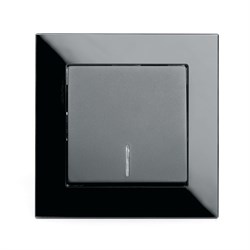 Выключатель 1-клавишный c индикатором 250В, 10А, серия Катрин, GLS10-7001-05, черный 39503 - фото 82220