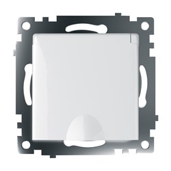 Розетка электрическая 1-местная с/з с крышкой (механизм), серия Катрин, GLS16-7112-01, белый 39302 - фото 82281
