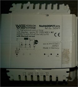 СНЯТЫ NAH600PZT.570F 400V/50HZ Vossloh-Schwabe 600 Вт (ПРА+ИЗУ) - дроссель 544918.02 - фото 8229