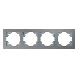 Рамка горизонтальная 4-местная, серия Катрин, GFR00-7004-03, серебро 39534 - фото 82589