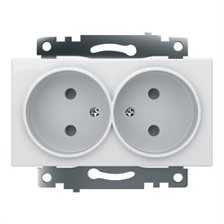 Розетка 2-местная с защитной шторкой (механизм) б/з, 250В, 10А, серия Катрин, GLS10-7113-01, белый 39573 - фото 82602