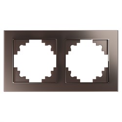 Рамка горизонтальная 2-местная, серия Катрин, GFR00-7002-04, шоколад 39536 - фото 82653
