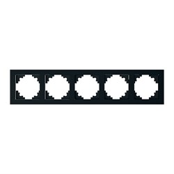 Рамка горизонтальная 5-местная, серия Катрин, GFR00-7005-05, черный 39641 - фото 82692