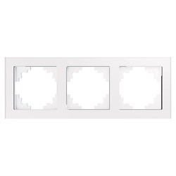 Рамка горизонтальная 3-местная, серия Катрин, GFR00-7003-01, белый 39256 - фото 82857
