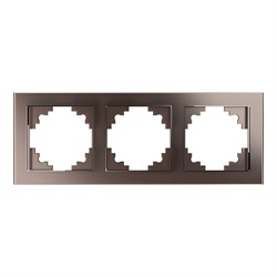 Рамка горизонтальная 3-местная, серия Катрин, GFR00-7003-04, шоколад 39537 - фото 83119