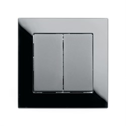 Выключатель электрический 2-клавишный 250В, 10А, серия Катрин, GLS10-7004-05, черный 39506 - фото 83234