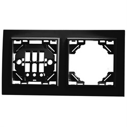 Рамка двухместная горизонтальная, серия Эрна, PFR00-9002-03, черный 39483 - фото 83400