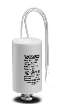 Конденсатор _VS  8 мкФ ±10% 250V  d30 l65 M8x10 -40* +85*(Пласт. корпус/провода) -   536809 - фото 83475