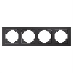 Рамка горизонтальная 4-местная, серия Катрин, GFR00-7004-06, графит 39542 - фото 83571