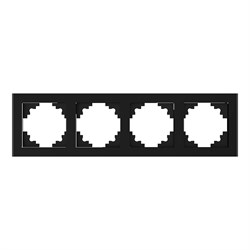 Рамка горизонтальная 4-местная, серия Катрин, GFR00-7004-05, черный 39521 - фото 83584