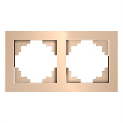 Рамка горизонтальная 2-местная, серия Катрин, GFR00-7002-02, шампань 39528 - фото 83655