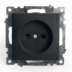Розетка 1-местная с защитной шторкой (механизм) б/з, 250В, 10А, серия Катрин, GLS10-7109-05, черный 39609 - фото 83659