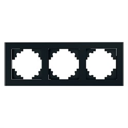 Рамка горизонтальная 3-местная, серия Катрин, GFR00-7003-05, черный 39520 - фото 84059