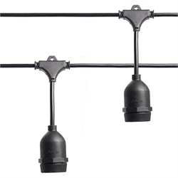 Гирлянда 230V 50 E27 черный, шаг 50cm, IP 65, 25м +1,5м шнур,  CL50-25-1 41866 - фото 84147