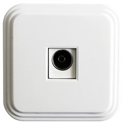 Розетка телевизионная1-местная, 75 Ом, 5-862МГц, PST00-20-20 (ТР-01), белый 39705 - фото 84194