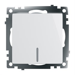 Выключатель электрический 1-клавишный c индикатором (механизм), серия Катрин, GLS10-7101-01, белый 39299 - фото 84313
