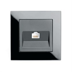 Розетка компьютерная 1-местная RJ-45, серия Катрин, GLS00-7007-05, черный 39510 - фото 84336