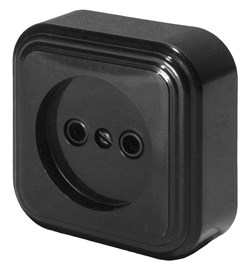 Розетка 1-местная без заземляющим контактом, 250В, 16А, IP20, PST16-20-20 (RA 16-131-Ч), черный 39688 - фото 84440