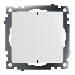 Выключатель электрический 2-клавишный (механизм), серия Катрин, GLS10-7104-01, белый 39300 - фото 84499