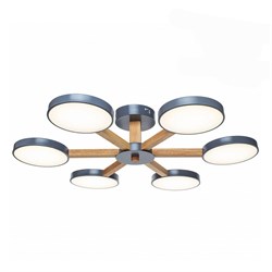 Люстра потолочная светодиодная «Cortes Grey» с пультом управления, 20 м?, регулируемый белый свет, с диммером, цвет серый 82140690 - фото 84687