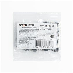 Наконечник штыревой втулочный изолированный НШВИ 0,75-8 (ОПТ упаковка 100 шт), LD405-0758 39432 - фото 84700