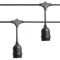 Гирлянда "Евро белт-лайт" на подвесах, 20 E27, шаг 50cm черный, 13м (3м сетевой шнур)  IP65, CL50-13 41826 - фото 84708