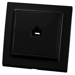 Розетка компьютерная 1-местная RJ-45, серия Эрна, PST00-9007-03, черный 39475 - фото 85085