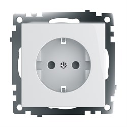 Розетка электрическая 1-местная с/з (механизм), серия Катрин, GLS16-7110-01, белый 39304 - фото 85091