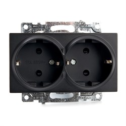 Розетка 2-местная с защитной шторкой (механизм) с/з, 250В, 16А, серия Катрин, GLS16-7114-05, черный 39612 - фото 85115