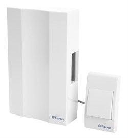 Звонок с кнопкой электромеханический проводной, 230V белый, DB-101 41504 - фото 85219