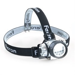 Фонарь налобный светодиодный, работающий от батареек 3*AAA, 3W 14LEDs, IP44, пластик, TH2304 41708 - фото 85255