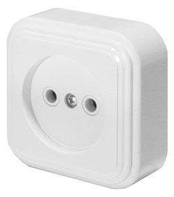 Розетка 1-местная без заземляющего контакта, 250В, 16А, IP20, PST16-20-20 (RA 16-131-Б), белый 39687 - фото 85535