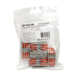 Клемма монтажная для фазных проводников, 3 контактные группы, LD222-423 39487 - фото 85558