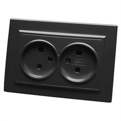 Розетка 2-местная б/з, 250В, 10А, серия Эрна, PST10-9013-03, черный 39478 - фото 85732