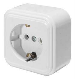 Розетка 1-местная с заземляющим контактом, 250В, 16А, IP20, PST16-21-20 (RA 16-133-Б), белый 39689 - фото 85742
