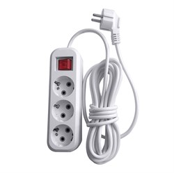 Удлинитель трехместный с/з с выключателем, 3x0,75, 7м, серия Home, HM03-31-07 (У10А-002), белый 39200 - фото 85950