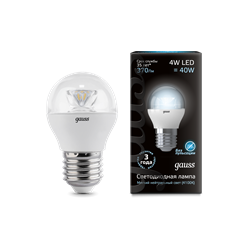 Лампа Gauss LED Globe Crystal clear 3W E27 4100K 1/10/100 HA105202203 - фото 8670