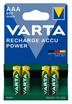 Аккумулятор VARTA Rechargeable R2U LR03/ААА 800mAh 4BL (блистер 4шт) 4008496550616 - фото 87062