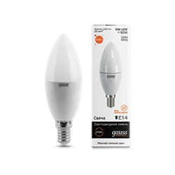 Лампа Gauss LED Elementary Candle 6W E14 2700K 1/10/50 LD33116 - фото 8723