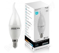 Лампа Gauss LED Elementary Candle Tailed 6W E14 4100K 1/10/50 LD34126 - фото 8724