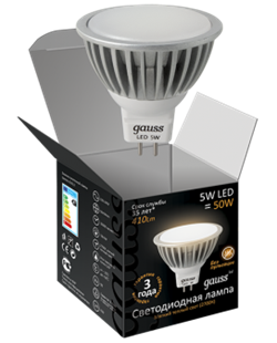 Лампа Gauss LED Elementary MR16 GU5.3 5.5W 2700К 1/10/100 LD13516 - фото 8736