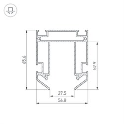Профиль-держатель MAG-STRETCH-ORIENT-2000 (Arlight, Алюминий) 036147 - фото 87642