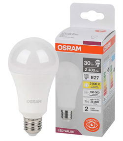 LV CLA 250 30W/830 220-240V FR E27 2400lm - LED лампа OSRAM 4058075696594 - фото 88165